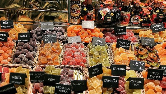 shopping at the market in Barcelona