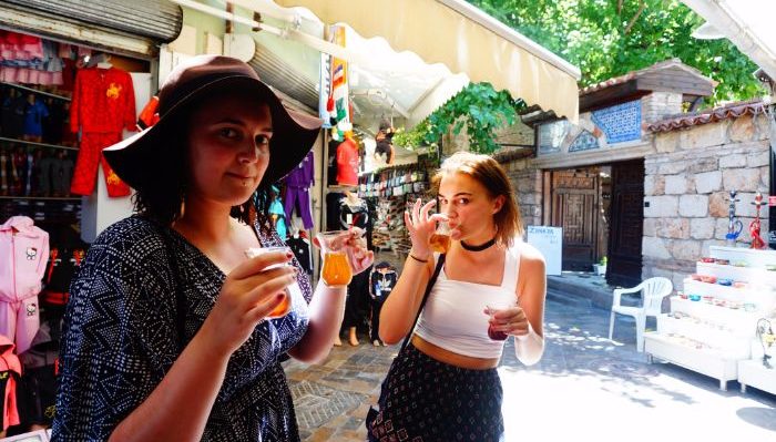 tea tasting in the old town of Antalya