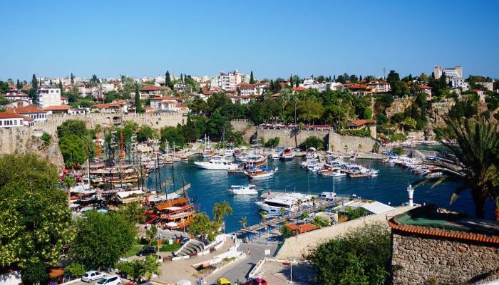 Marina in the old town of Antalya