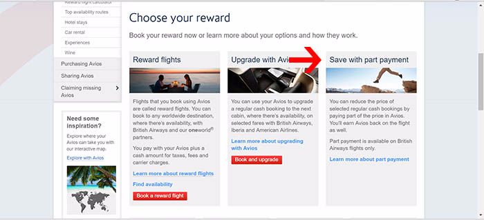 AVIOS redemptions using cash and AVIOS