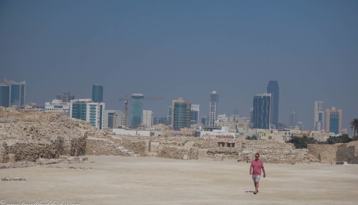 Bahrain Fort with Manama in the background