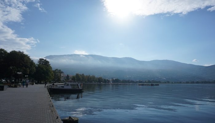 The boardwalk at Ohrid, Macedonia