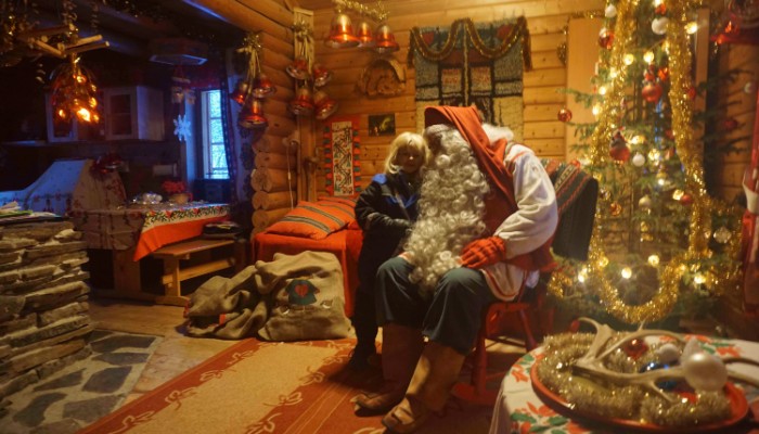 Visiting Santa in his cosy cottage