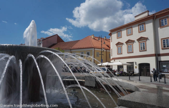 Vilnius fountain in square