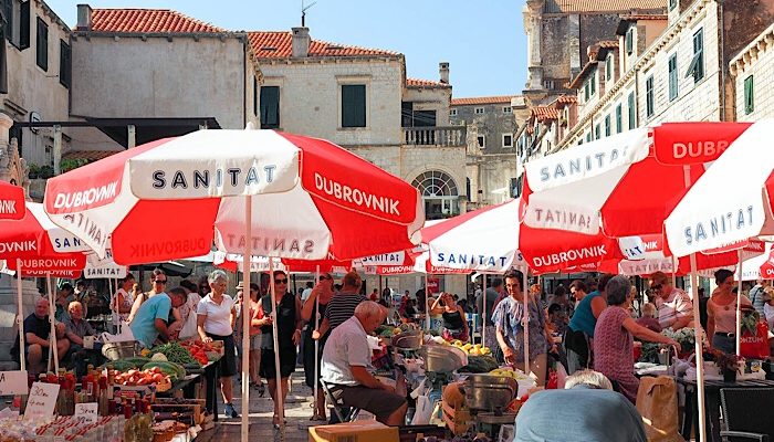 Shopping at the market in Dubrovnik