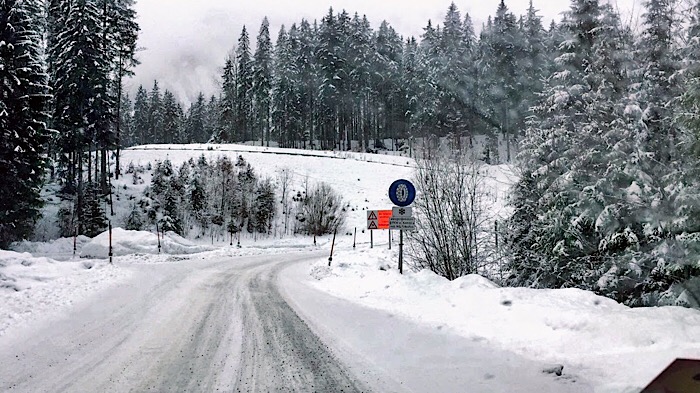 A snowy drive in Austria 