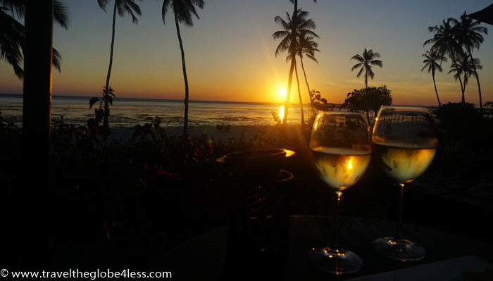 Residence Zanzibar sunset wine