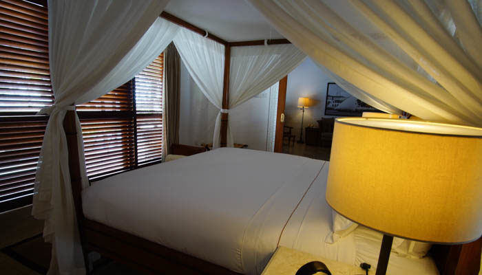 The bedroom in the Oceanview villa at the Residence Zanzibar