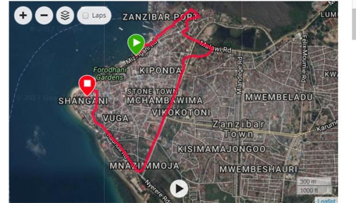 jogging route in Zanzibar