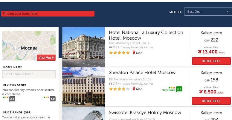 Book Moscow hotels with Kaligo