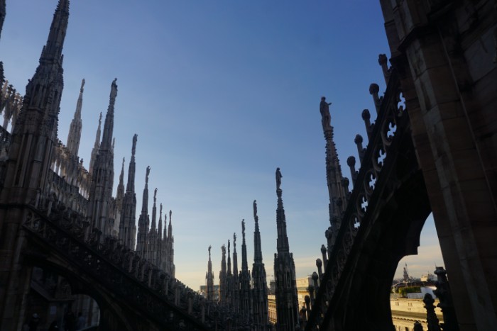 Milan cathedral rooftop views