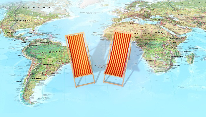 Map and deckchairs