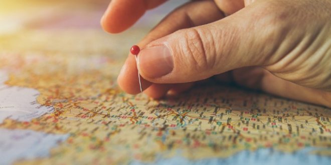 Selecting a destination on a map