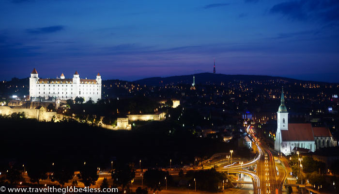 Bratislava castle by night