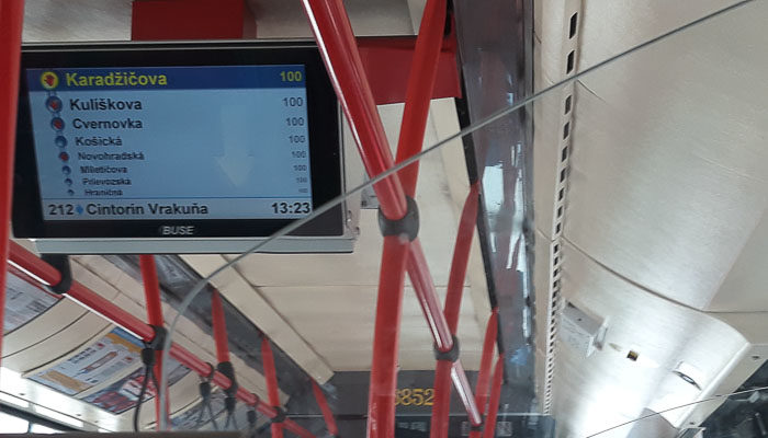 Bratislava bus information screens 