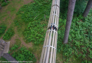 crawling through the suspended tunnel at Go Ape