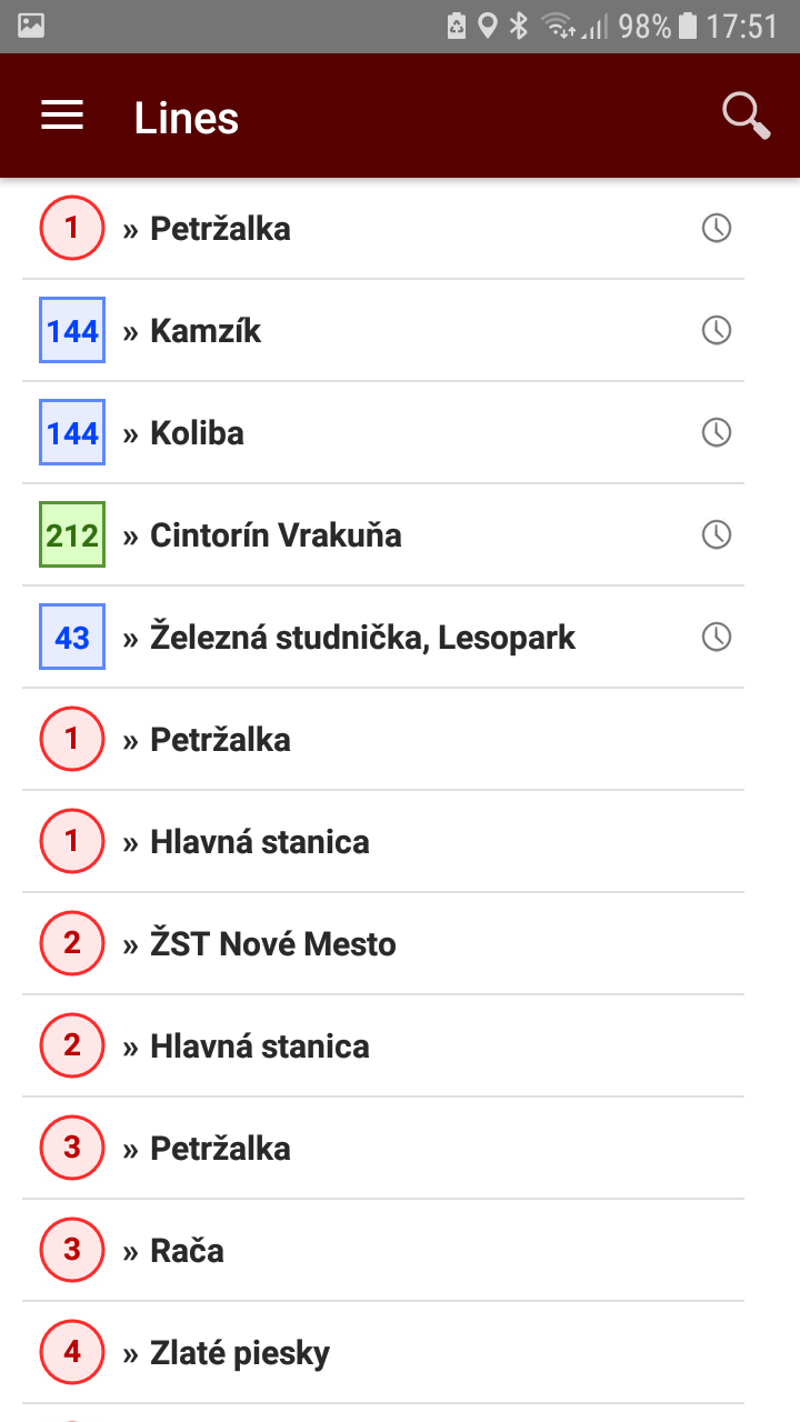 Public transport app for Bratislava 