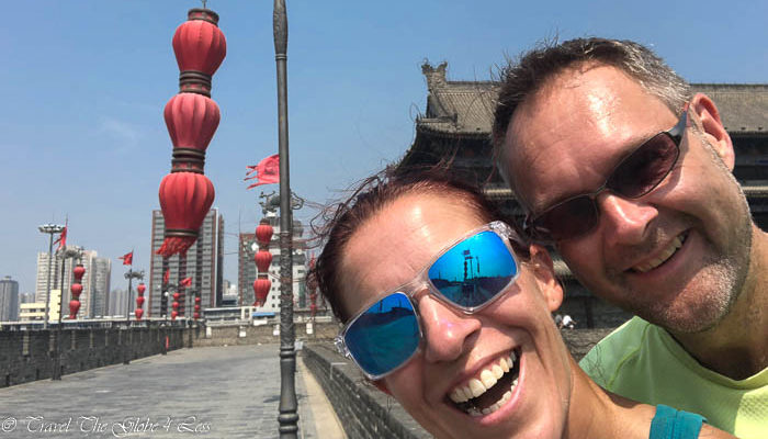 Two grinning idiots on the Xian city walls