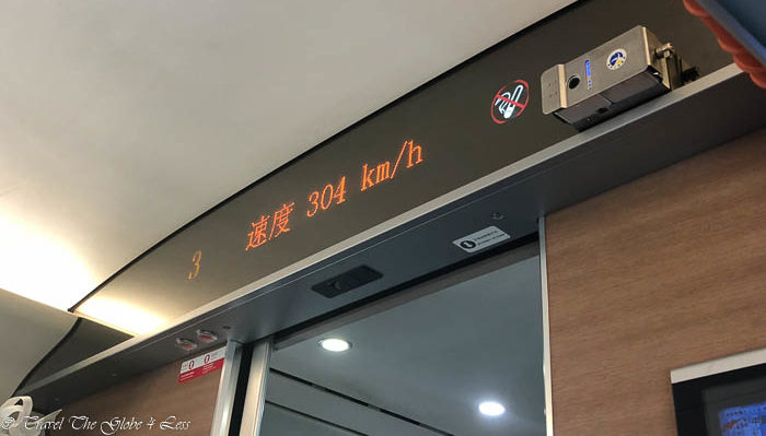 Speed of Chinese bullet train