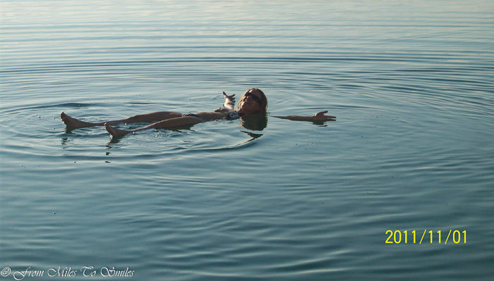 Floating in the Dead Sea, Jordan