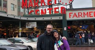 In front of Pike place market, Seattle