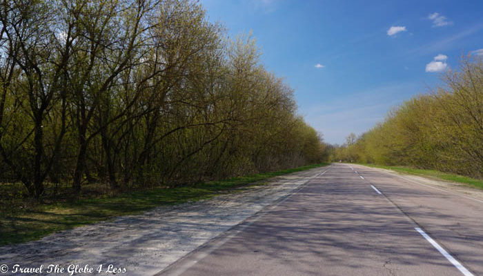 The road to Zalissya in the exclusion zone