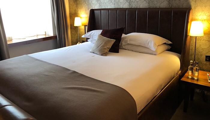 Oversized bed at the Harrogate Hotel Du Vin 