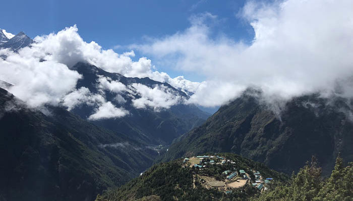 Namche Bazaar from the trail above