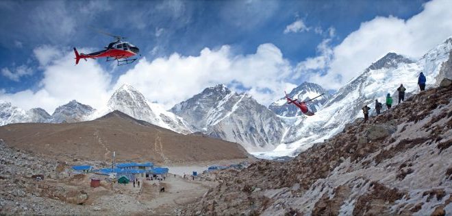 Rescue helicopter in Nepal