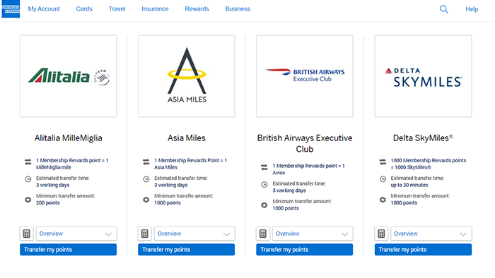 AMEX membership rewards airline partners
