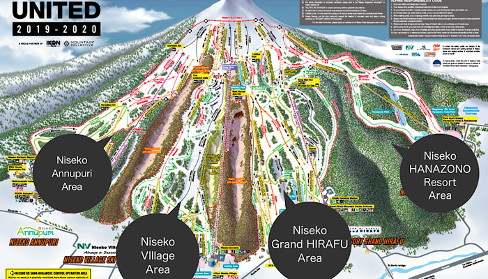Niseko ski area trail map
