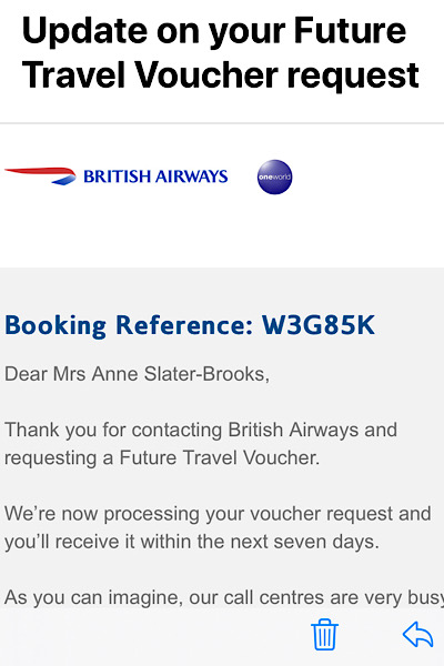 British airways voucher refund 