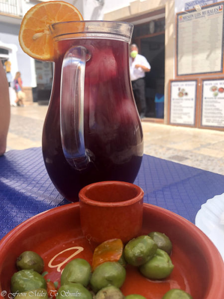 Enjoying a jug of Sangria in the old town of Arcos De La Frontera