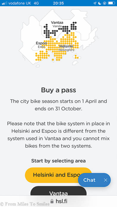 HSL App City Bike interface