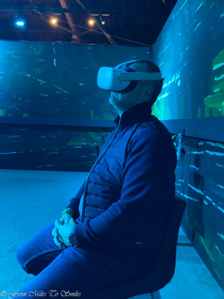 Jason in his VR headset at the Van Gogh Immersive Experience