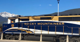 The Rocky Mountaineer train in Jasper