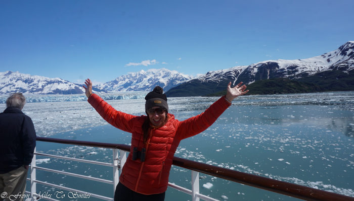 Excited to be at the Hubbard Glacier
