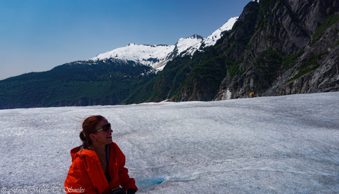 Gazing in awe at the Mendenhall Glacier in Alaska