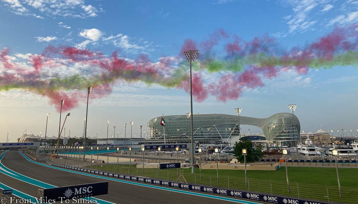 Aerial display of Al Fursan at the Abu Dhabi Grand Prix