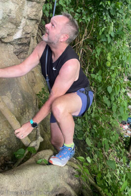 Jason rock climbing in the jungle of Guatemala