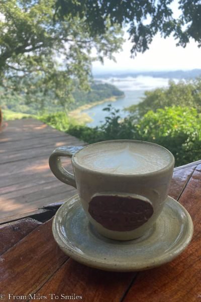 A coffee with a view at the Casa 1800 Suchitoto in El Salvador