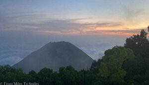 Izalco Volcano at sunset when the clouds have cleared