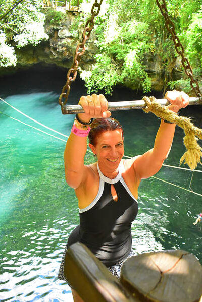 About to launch into the cenote