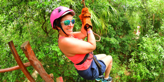 Ziplining on the Yucatan ATV, zipline and cenote combo tour