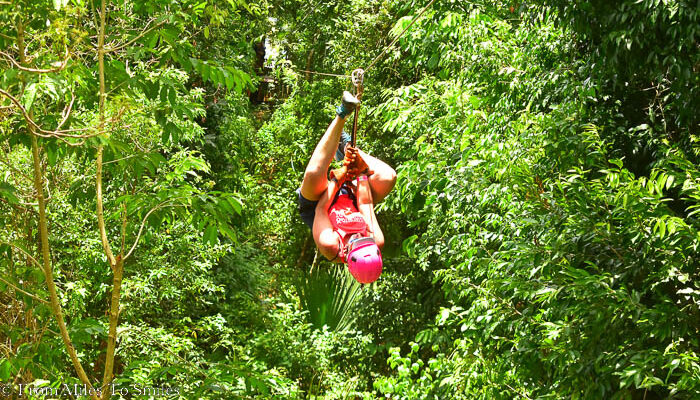 Ziplining through the Yucatan upside down