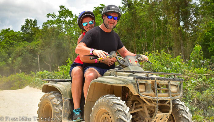 Riding an ATV through the jungle of Cancun