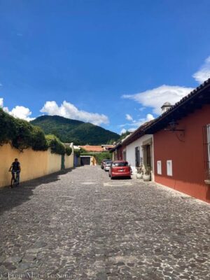 The street where you can find Cacao Boutique Hotel in Antigua Guatemala