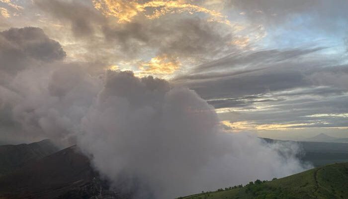 Masaya volcano at sunset