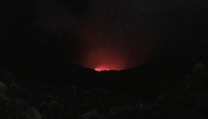 The lava of Masaya volcano at night