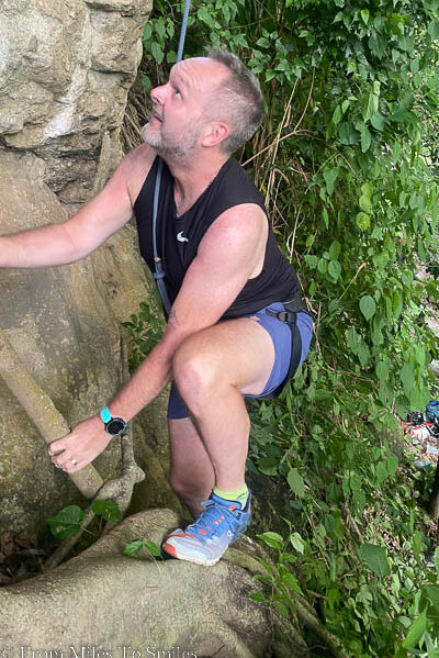 Jason climbing in the jungle of Lake Atitlan
